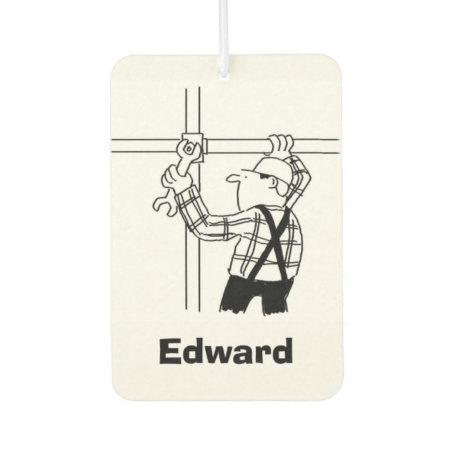 Scaffolder Cartoon Personalisiert Autolufterfrischer (Vorderseite)