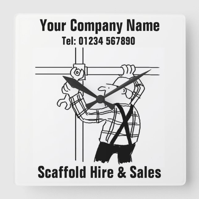 Scaffolding Hire and Sales Quadratische Wanduhr (Vorderseite)