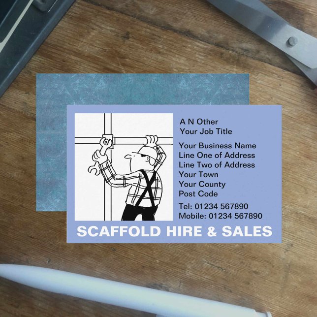 Scaffolding Hire & Sales Cartoon Visitenkarte (Von Creator hochgeladen)