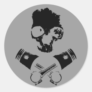 Scalawag & Crossed Pistons Runder Aufkleber