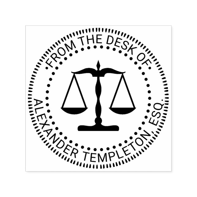 Scale of Justice Lawyer Legal “From the desk of” Permastempel (Design)