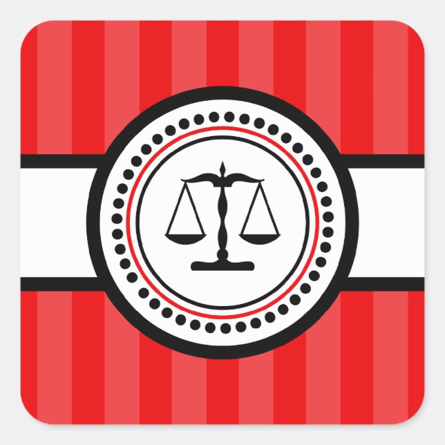 Scales De Justice Étiquette Des Grilles (Rouge) (Devant)