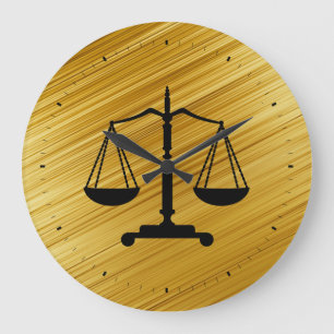 Scales of Justice Clock Große Wanduhr