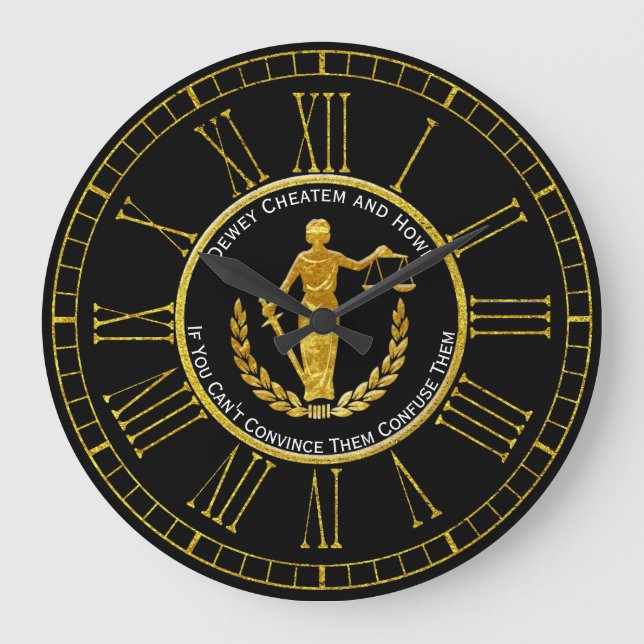 Scales of Justice Personalize Große Wanduhr (Vorderseite)