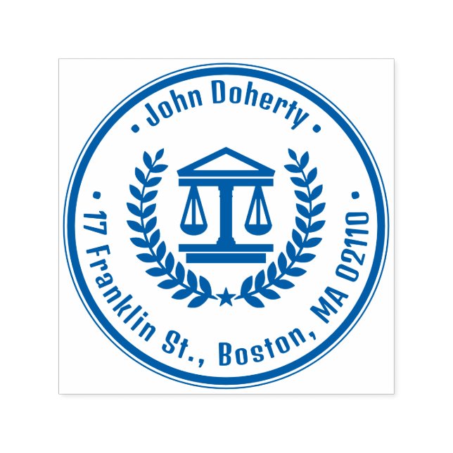 Scales of Justice Symbol | Round return address Permastempel (Design)