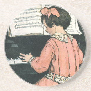Scales von Jessie Willcox Smith, Piano Music Girl Getränkeuntersetzer