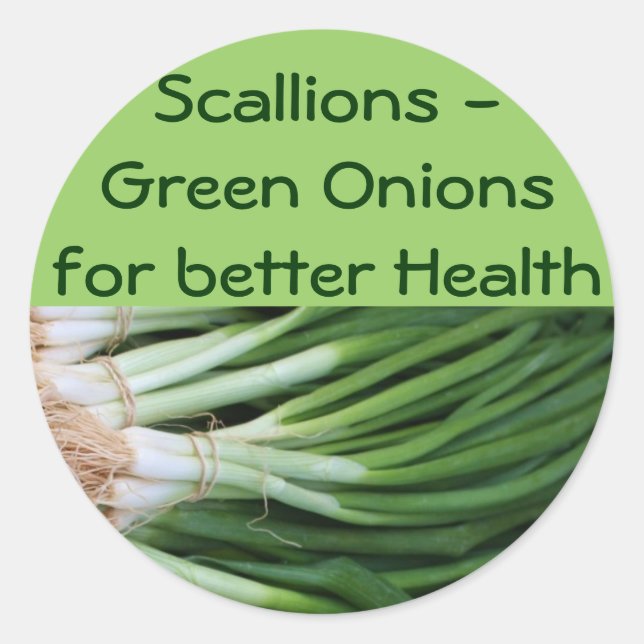 Scallions/grüne Zwiebeln Runder Aufkleber (Vorderseite)