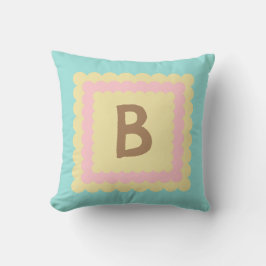 Scallop Alphabet Monogramm Scallope Design Pastell Kissen