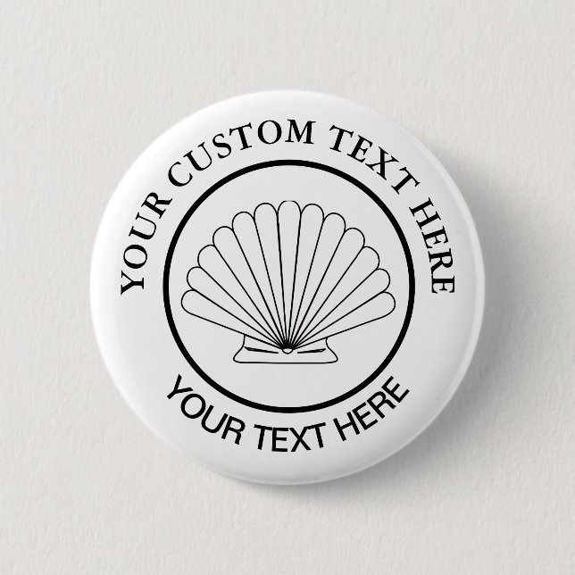 Scallop Benutzerdefiniertes Seashell-Logo Button (Vorderseite)