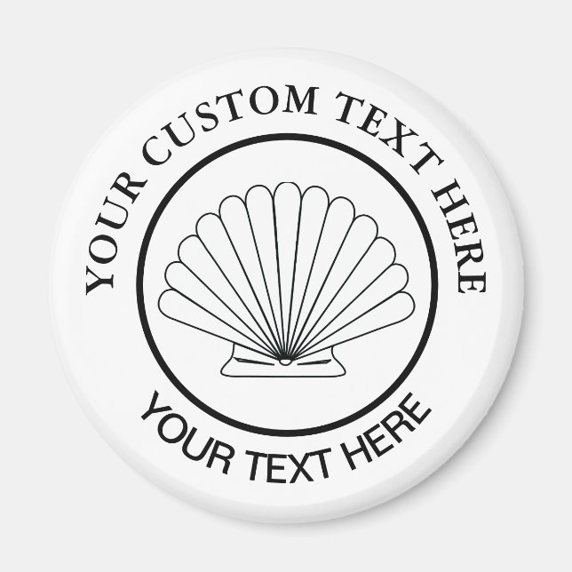 Scallop Benutzerdefiniertes Seashell-Logo Magnet (Vorne)