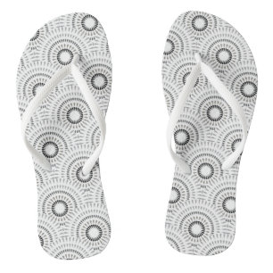 Scallop Japanisch Schwarz-weiß Flip Flops