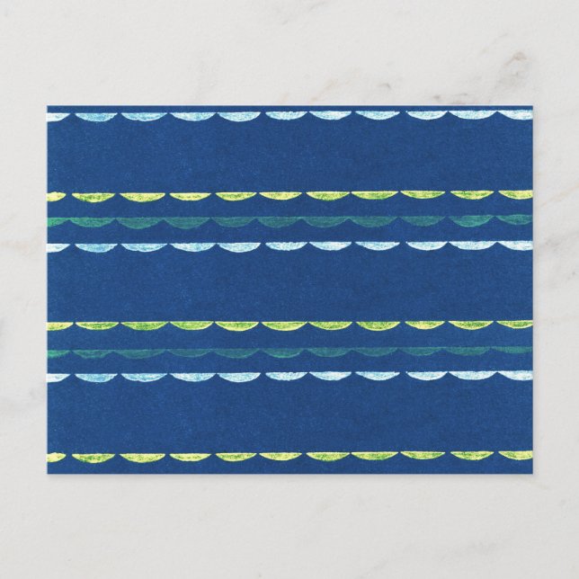 Scallop japanisches Holzschnitt Textil Postkarte (Vorderseite)