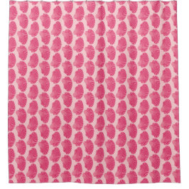 Scallop Muschel Blockdruck, Fuchsia und Pink Duschvorhang