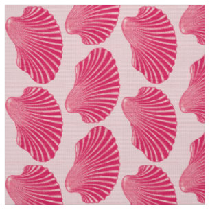 Scallop Muschel Blockdruck, Fuchsia und Pink Stoff