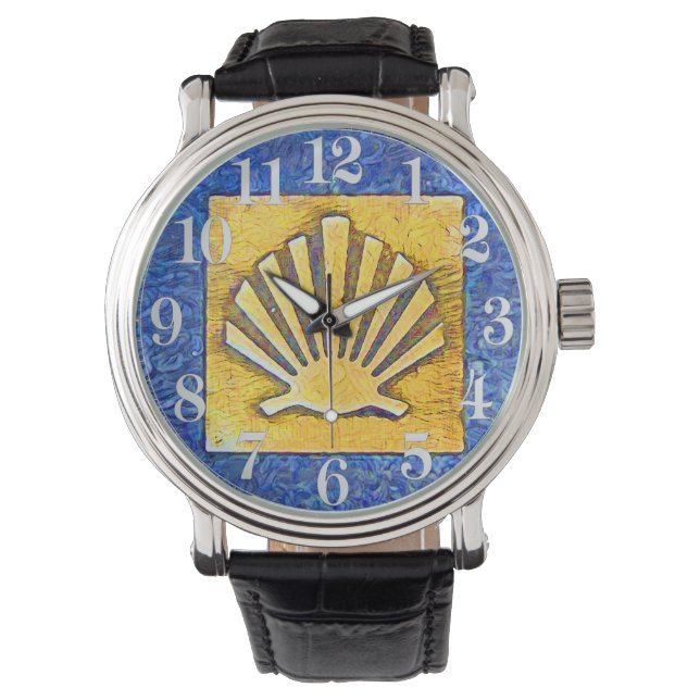 Scallop Muschel Camino de Santiago Armbanduhr (Vorderseite)