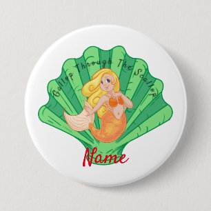 Scallop Muschel Mermaid Button