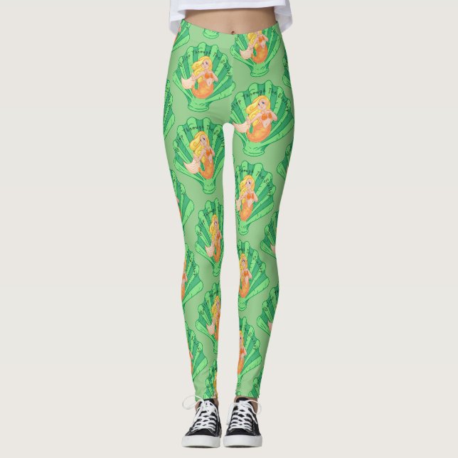 Scallop Muschel Mermaid Thunder_Cove Leggings (Vorderseite)