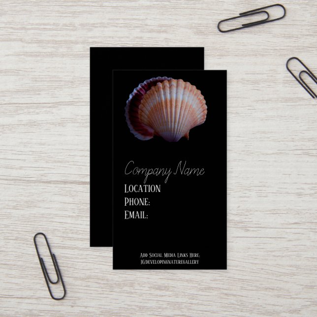 Scallop-Muschel Visitenkarte (Vorderseite/Rückseite Beispiel)