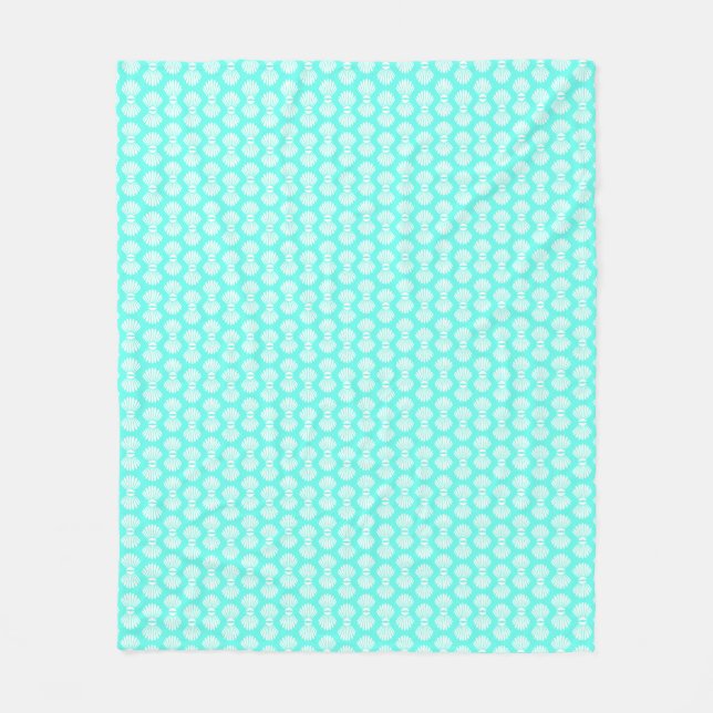 Scallop Muscheln Muster Aquamarine Fleece Blanken (Vorderseite)