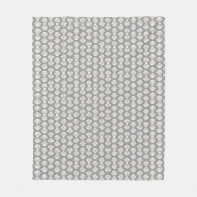 Scallop-Muscheln Muster auf der grauen Fleece-Deck Fleecedecke (Vorderseite)
