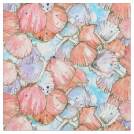 Scallop-Muscheln Tinte Zeichnend Wasserfarbe Stoff