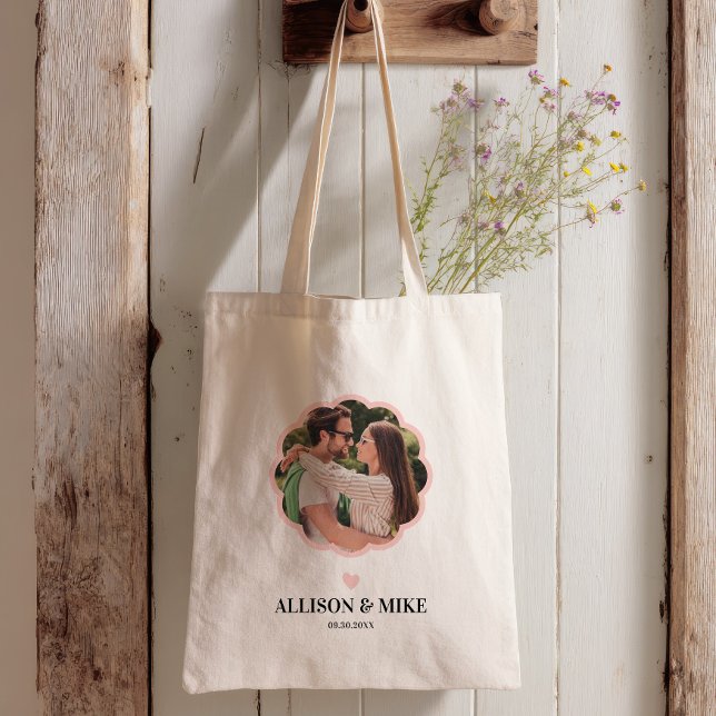 Scallop Photo Wedding Welcome Bag for Hotel Guests Tragetasche (Von Creator hochgeladen)