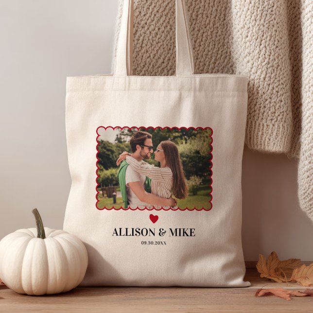 Scallop Photo Wedding Welcome Bag for Hotel Guests Tragetasche (Von Creator hochgeladen)