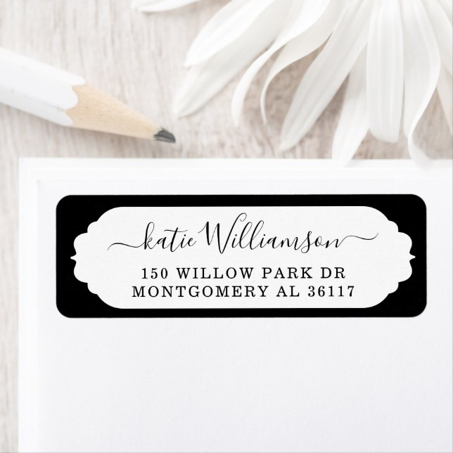 Scallop Rahmen Personalisierte Kalligrafie Schwarz (Insitu)