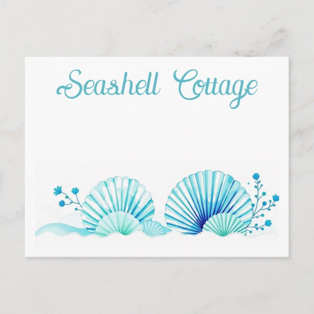 Scallop Shells and Flowers Postkarte (Vorderseite)