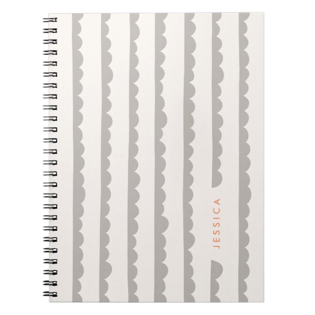 Scallop Stripes Journal - Ash Notizblock (Vorderseite)