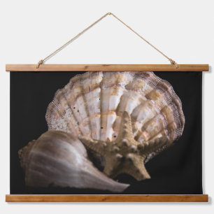 Scallop, Whelk, Sea Star Wandteppich Mit Holzrahmen