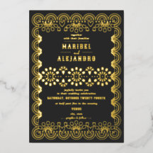 Scalloped Mexico Papel Picado Schwarze Hochzeit