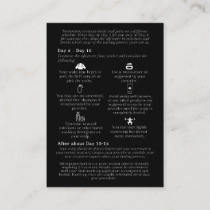 Scalp Micropigmentation Aftercare-Anweisung Visitenkarte