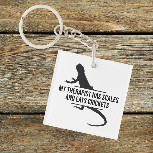 Scaly Therapist Funny Beardie Cadeau (Funny Bearded Dragon Therapist Keychain)