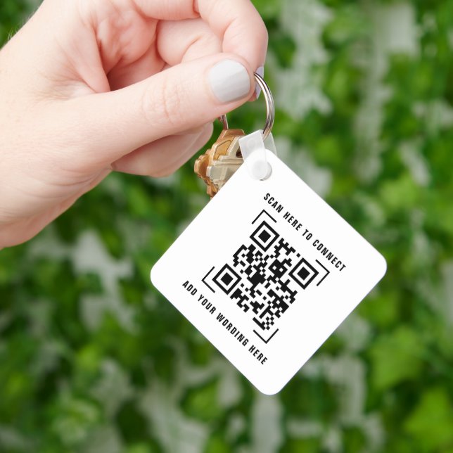 Scan de code QR | Porte-clés promotionnel de logo  (main)