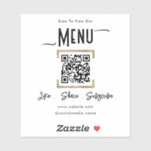 Scan for Menu QR Code Business
