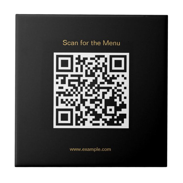 Scan for the Menu Stylish QR Code Ceramic Tile Fliese (Vorderseite)