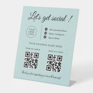 Scan Me/Custom Business QR Code ,Social Media Sign Sockelschild