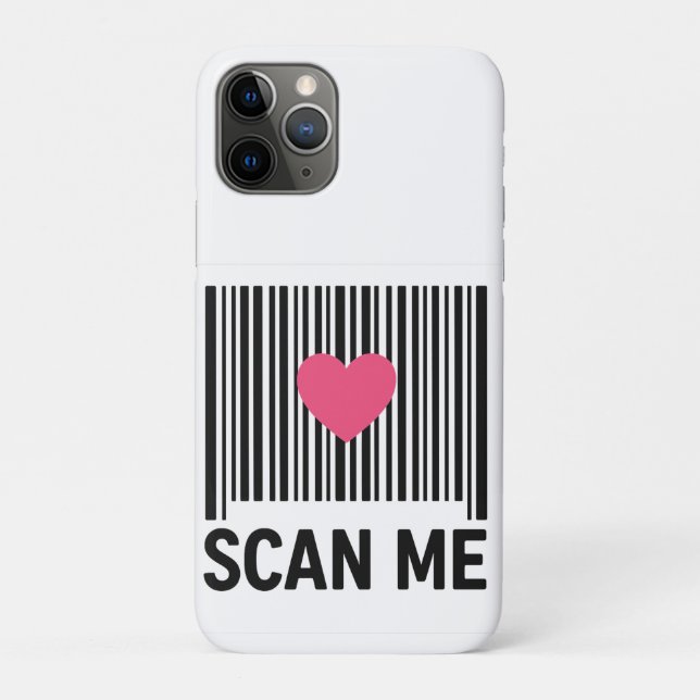 Scan Me - kreativer Strichcode mit Herzdesign Case-Mate iPhone Hülle (Rückseite)