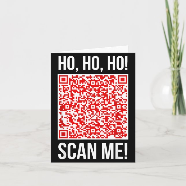 Scan Me! Qr Scan Me Joke Funny Santa Merry Christm Karte (Vorderseite)