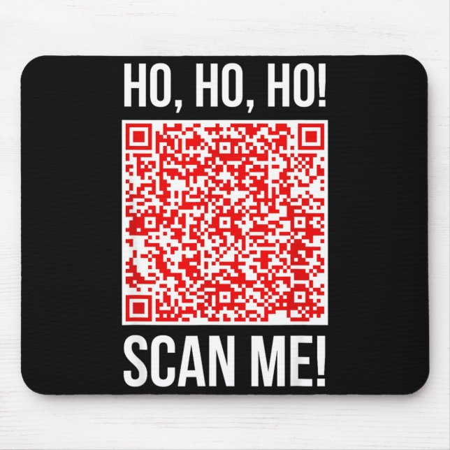 Scan Me! Qr Scan Me Joke Funny Santa Merry Christm Mousepad (Vorne)