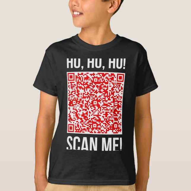 Scan Me! Qr Scan Me Joke Funny Santa Merry Christm T-Shirt (Vorderseite)