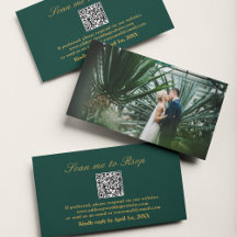 Scan Me UAWG Emerald Green Gold Wedding QR Code