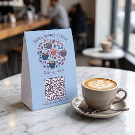 SCAN MENU QR CODE Espresso Kaffee Shop Tischaufsteller