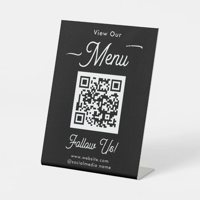 Scan-Menü-QR-Codes Geschäftspodest-Schild Sockelschild (Vorderseite)