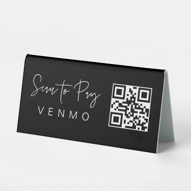 Scan-Pay QR-Code Mobile Checkout Table Zelt-Zeiche Tischaufsteller (Vorderseite)