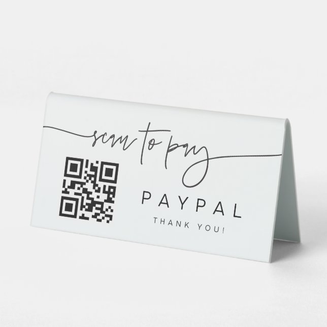Scan-Pay QR-Code Mobile Checkout Table Zelt-Zeiche Tischaufsteller (Rückseite)