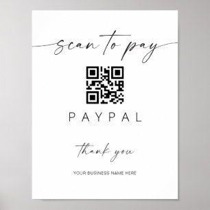 Scan Payment QR Code Sign Mobile Checkout Business Poster