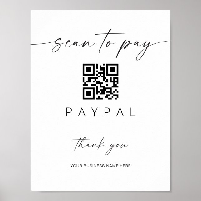 Scan Payment QR Code Sign Mobile Checkout Business Poster (Vorne)
