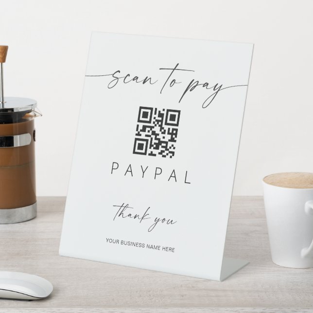 Scan Payment QR Code Sign Mobile Checkout Business Sockelschild (In SItu)
